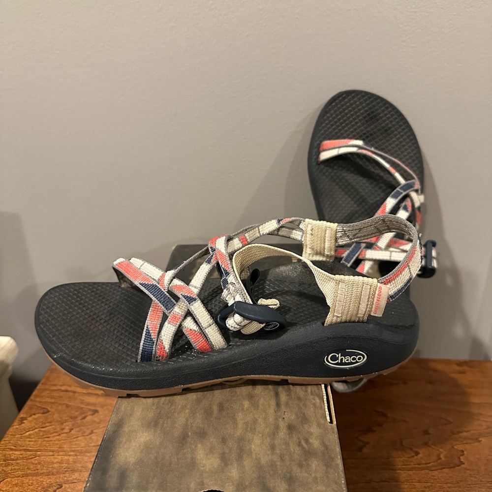 Chaco Women's Navy and Red Striped Sandals